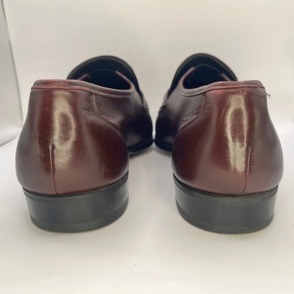 Florsheim Imperial Quality Burgundy Leather‎ Braided Loafers 9.5 E Comfortech
